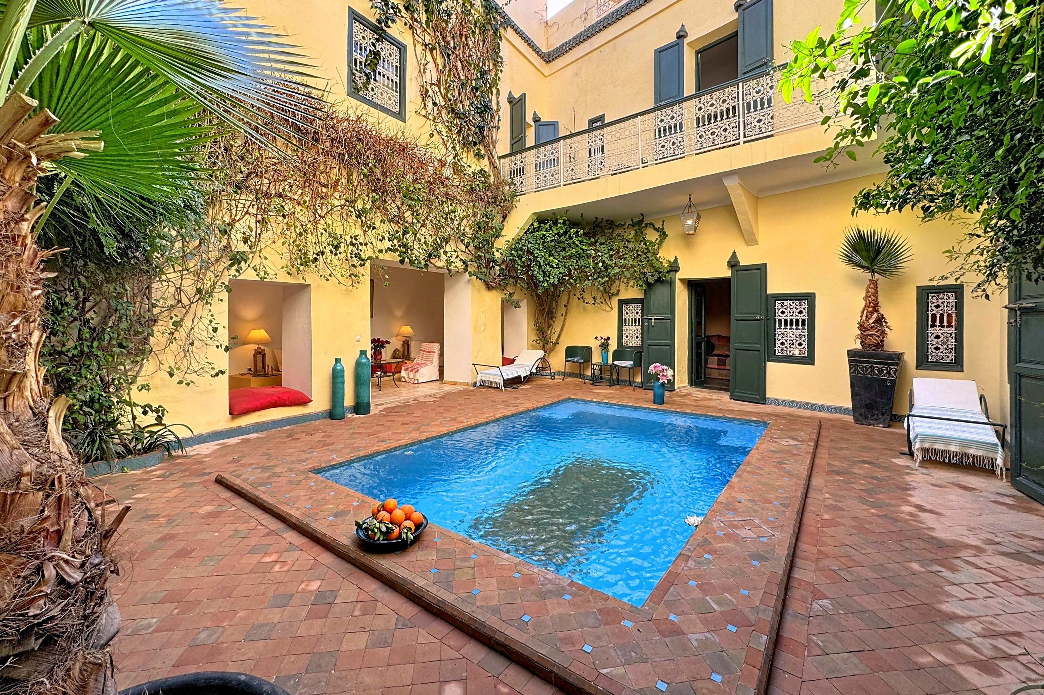 Exceptional Riad in Marrakech - Medina Sidi Ben Slimane, swimming pool, 4 suites, terrace overlooking the Atlas mountains