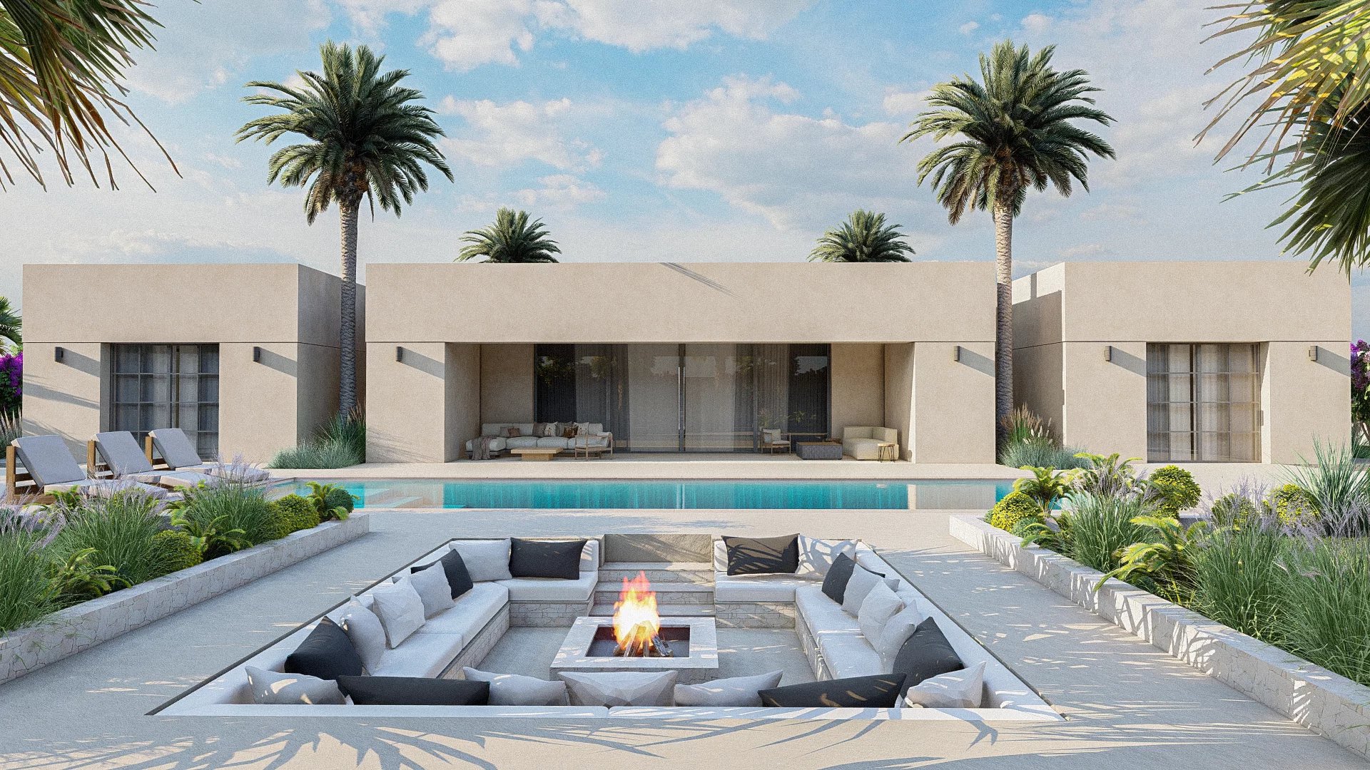 Villa d'architecte de plain-pied sur 2400m2 de terrain.