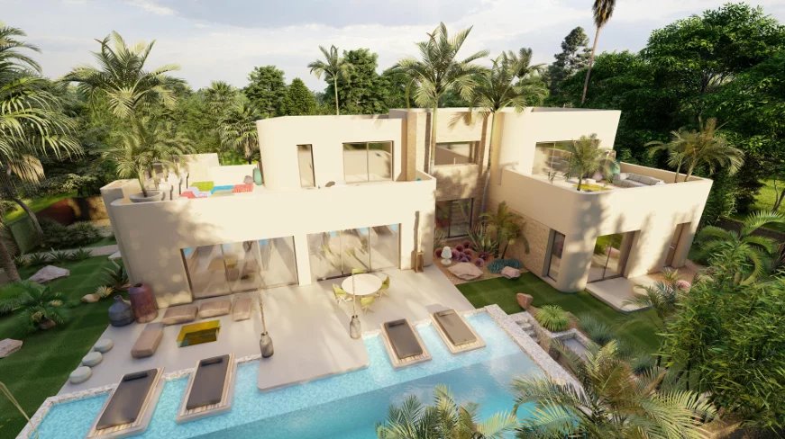 Villa contemporaine en construction