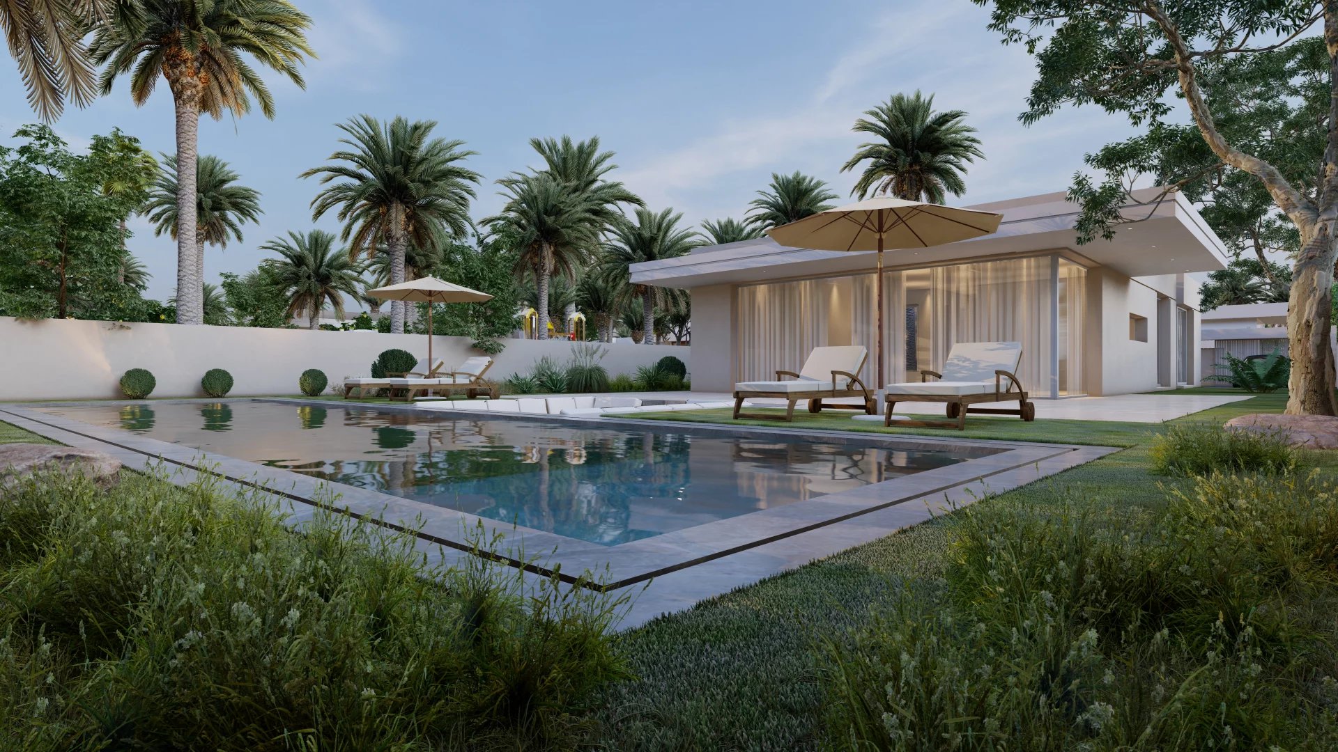 Contemporary villa under construction