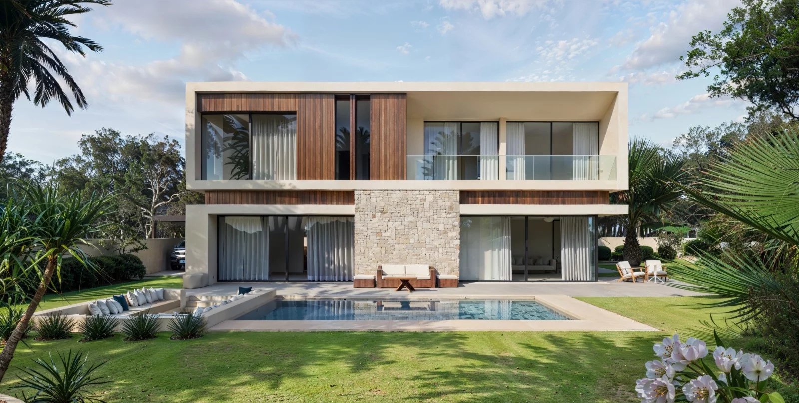 Villa contemporaine en construction